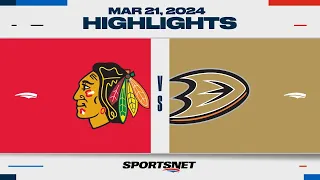 NHL Highlights | Blackhawks vs. Ducks - March 21, 2024