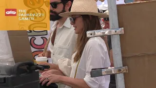 Elizabeth Olsen and Robbie Arnett shopping at the Farmer's Market in Studio City