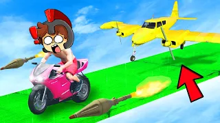 ¡MOTOCICLETA vs AVIONES DE COMBATE! 💥😨 GTA 5 con INVICTOR