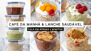 OVERNIGHT OATS | Aveia Adormecida - 4 opções de sabores! Fácil e saudável, pronto em 3 minutos