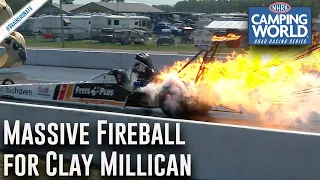 Massive fireball for Clay Millican at Lucas Oil Nationals