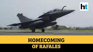 Watch: Touchdown of Rafale jets in Ambala; IAF gives water salute
