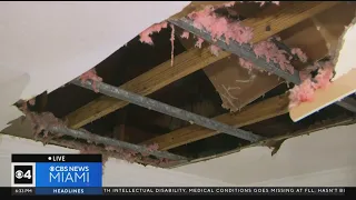 Ceiling collapse blamed on rainy weather