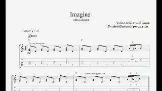 Imagine - John Lennon fingerstyle guitar lesson.  #imagine #guitarlesson #tabs