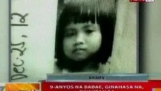 BT: 9-anyos na babae sa Dasmariñas, Cavite, ginahasa na, sinaktan pa