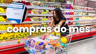 COMPRAS DO MÊS COMPLETA MERCADO ATACADISTA | valores, dicas, alimentação saudável e simples