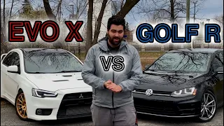 Mitsubishi Evo X vs Volkswagen Golf R