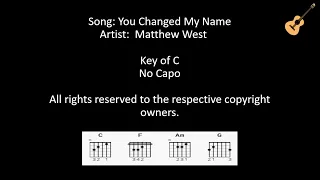 You Changed My Name by Matthew West / Lyrics and Chords / No Capo