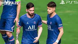 FIFA 22 PS5 - PSG vs Benfica Ft. Messi, Neymar, Mbappe, | UEFA Champions League | Gameplay