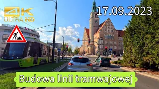Poland / Olsztyn - A ride along the new tram line. 17/09/2023 4K 50fps