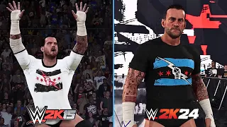 WWE 2K24 CM Punk Entrance vs WWE 2K15 Entrance Comparison