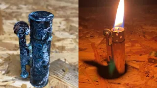 Restoration of an old lighter from a cartridge case | Восстановление старой зажигалки из гильзы