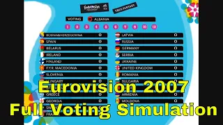 Eurovision 2007- Final Full Voting Simulation