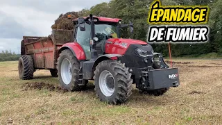 Epandage de fumier après blé| 😍John Deere 6170R X Case Puma 185