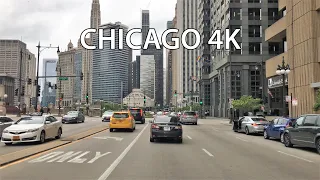 Chicago 4K - Downtown Skyscrapers - Driving Downtown