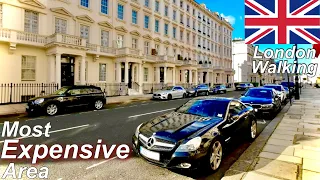 【Most Expensive Area】London  Walking  2023 Summer ,UK 🇬🇧 | 4k 60fps Central London Belgravia