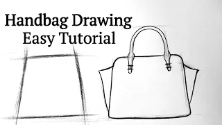 How to draw a handbag design step by step easy Sketching handbags Fashion Illustration drawing Bags