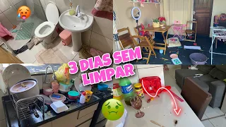 CANSEI 🥵 FAXINA PESADA NA CASA INTEIRA / 3 DIAS SEM LIMPAR E OLHA O QUE VIROU 🤢 UM NOJO