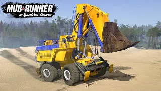 Spintires: MudRunner - Giant Mining Excavator Driving On Sand