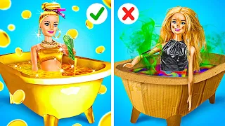 EXTREME DOLL MAKEOVER CHALLENGE 💖 Rich vs Poor Edition! 😍 Incredible DIY Ideas by YOWZA