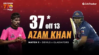 Match 2 - Pune Devils vs Gladiators, Azam Khan's brilliant 37* off 13 balls, Abu Dhabi T10 League