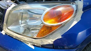 Headlight Restoration using Mother's Mag & Aluminum Polish. On a 2005 Toyota Rav4.