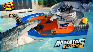 Adventure Force Father and Son Play at Home Shark Rescue Boat-Jets-Sea Creatures