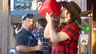 HILLBILLY DRINKS GAS IN PUBLIC!