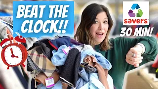 You won't believe what I found in 30 minutes at Savers? Beat the Clock thrift haul!