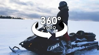 Snowmobiling and snowboarding in 360º - #ALLieCamera