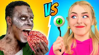 Halloween Food vs Real Food Challenge