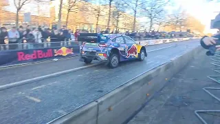 WRC legend Sebastien Loed doing donuts in his M-Sport Ford Puma