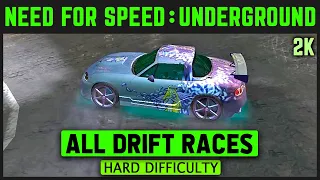 Need for Speed Underground - All Drift Races - Hard Difficulty - 1440p 60 FPS