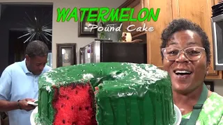 Watermelon Pound Cake🍉 | Lime Cream Cheese Heavy Glaze | Thanks Bruce!🙂