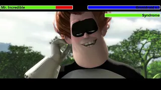 Mr. Incredible vs. Omnidroid v.9 & Syndrome with healthbars (Edited By @KobeW2001)