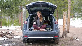 Solo Winter SUV Camping in the Snow