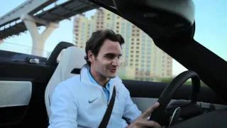 Roger Federer drives the Mercedes-Benz SLS AMG Roadster