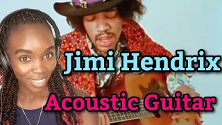 African Girl Reacts To Jimi Hendrix On An Acoustic Guitar (only known 2 videos RARE) | REACTION