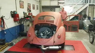 vw beetle 2854cc IDA 256hp on rolling rd cal look