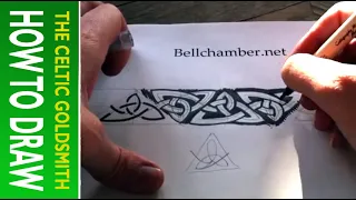 How to draw Celtic Knots 9 - Border Triskele Pictish Stone Cross