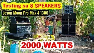 Testing Joson Moon Pro Max 4.1300 Power Amplifier sa 8 Speakers "2000watts x 4 channel Power Amp."