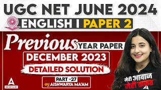 UGC NET English Literature Previous Question Papers With Answers #27 | English By Aishwarya Puri