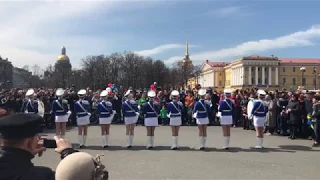 Барабанщицы на Дворцовой 9 мая 2017 СПБ