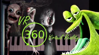 Kraken Theme for Halloween/ PIANO tutorial with Trevor Henderson's creatures / VIRTUAL Reality 360°