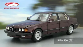 ck-modelcars-video:  BMW 730i (E32) Baujahr 1986 rot Minichamps