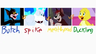 Tom and Jerry War of the Whiskers tournament Butch vs Spike vs Meathead vs Duckling Remake!