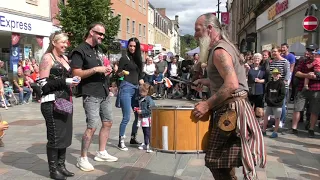 "Ya Bassa" from Scottish tribal band Clanadonia has public dancing in the streets of Perth, Scotland