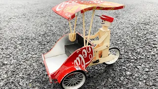 Rickshaw with Robot - Tricycle from Coca cans - DIY