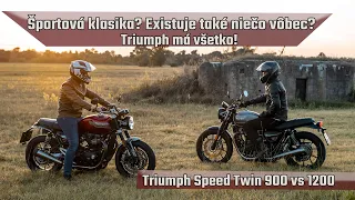 Športová klasika? Existuje také niečo? Triumph ich má niekoľko! Speedtwin 900 vs 1200- motocykel.sk