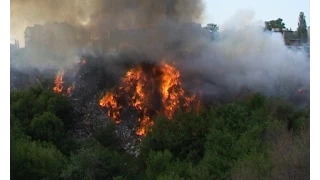 В Ельце произошло возгорание свалки мусора на ул. Радиотехнической